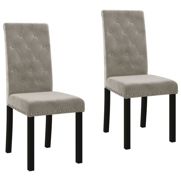 vidaXL Cadeiras de jantar 2 pcs veludo cinzento-claro