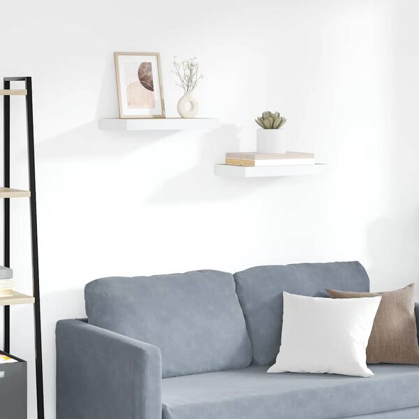 vidaXL Prateleiras de parede 2 pcs 50x23x3,8 cm MDF carvalho e branco