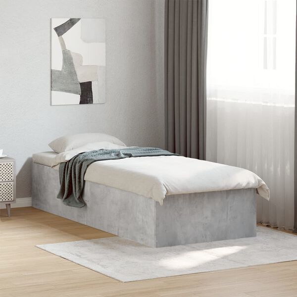 vidaXL Estrutura de cama 100x200 cm derivados de madeira cinza sonoma