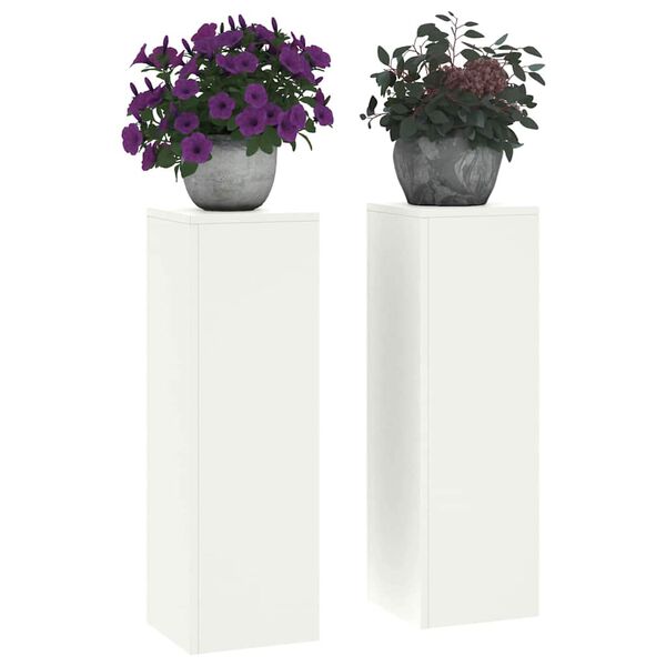 vidaXL Suporte para Plantas 2 pcs Branco 24 x 24 x 75 cm Aço