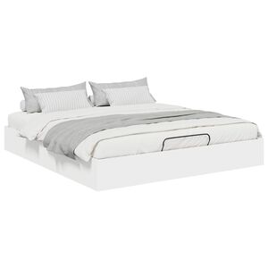 vidaXL Estrutura de Cama Ottoman Branco 203 x 180 x 25 cm