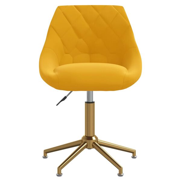 vidaXL Cadeiras de jantar girat&oacute;rias 4 pcs veludo amarelo mostarda