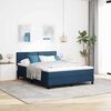 vidaXL Cama box spring com colch&atilde;o Azul Escuro 140 x 200 cm tecido