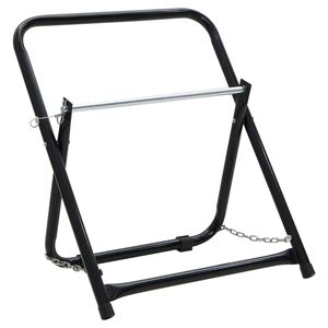 vidaXL Carrinho enrolador mangueira 48 cm 45 kg a&ccedil;o revestido p&oacute; preto