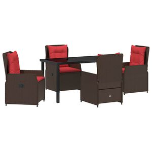 vidaXL Conjunto de Jantar para Jardim 5 unid. Castanho