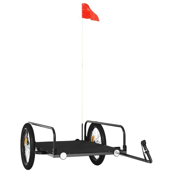 vidaXL Reboque para bicicleta 135x70x37 cm ferro preto