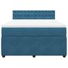 vidaXL Cama boxspring com colchão 140x190 cm veludo azul