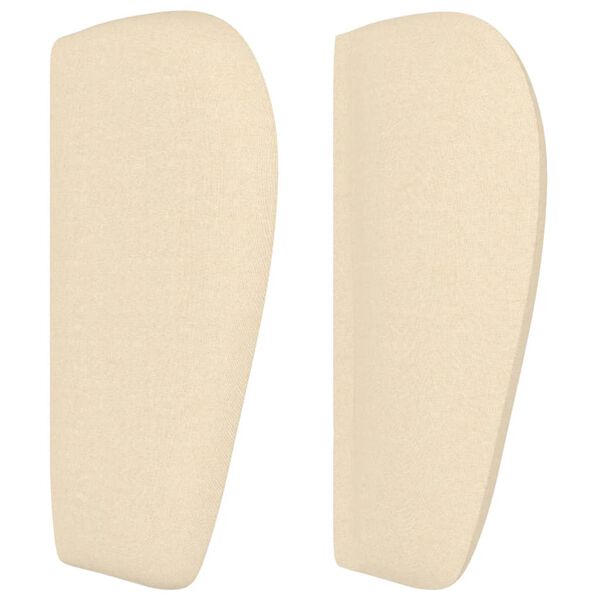 vidaXL Cabeceira de cama c/ abas tecido 203x23x78/88 cm creme