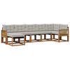 vidaXL Conjunto de Sof&aacute;s para Exterior 7 pcs Natural e Cinzento-Claro