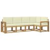 vidaXL Conjunto de Sof&aacute;s para Exterior 5 unid. Branco e Creme