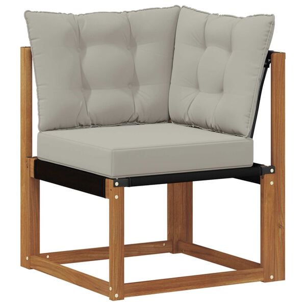 vidaXL Conjunto de Sof&aacute;s para Exterior 7 pcs Cinza Natural e Claro