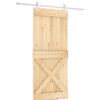 vidaXL Porta Deslizante Natural e Branco 90 x 210 cm