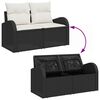 vidaXL Conjunto de Sof&aacute; de Jardim 6 pcs Preto Rattan Sint&eacute;tico