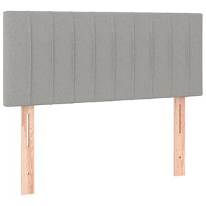 vidaXL Cabeceira de cama tecido 90x5x78/88 cm cinzento-claro
