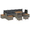 vidaXL Conjunto de Sof&aacute; de Jardim com almofada 10 pcs Cinzeto