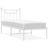 vidaXL Estrutura de cama sem colch&atilde;o com cabeceira 75x190 cm branco