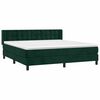 vidaXL Cama com molas/colch&atilde;o 160x200 cm veludo verde-escuro