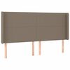 vidaXL Cabeceira cama abas tecido 163x16x118/128 cm cinza-acastanhado