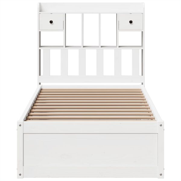 vidaXL Cama sem colchão 75x190 cm madeira de pinho maciça branco