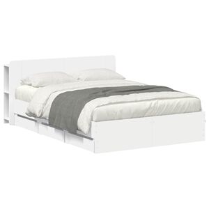 vidaXL Estrutura de Cama com Armazenamento Branco 150 x 200 cm