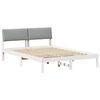 vidaXL Estrutura da cama Branco e cinza claro 150 x 200 cm