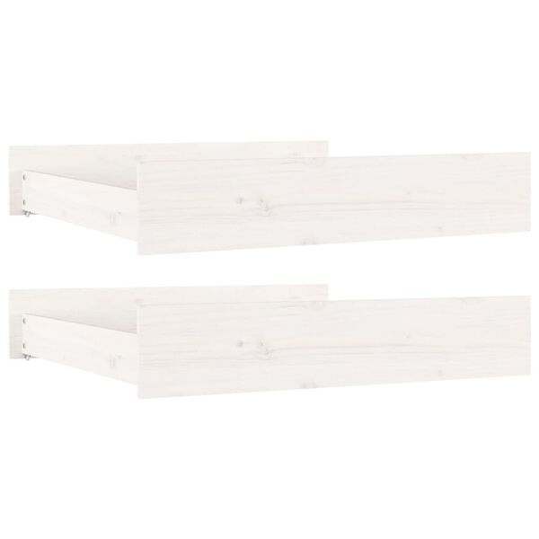 vidaXL Gavetas de cama 2 pcs madeira de pinho maci&ccedil;a branco