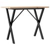 vidaXL Mesa de jantar estrutura em X 100x50x75,5cm pinho/a&ccedil;o
