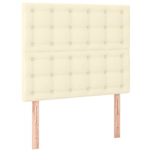 vidaXL Cabeceira Creme 80x5x118/128 cm Couro Sint&eacute;tico