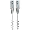 vidaXL Estacas de enterrar 2 pcs 7x7x56 cm a&ccedil;o galvanizado prateado