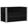 vidaXL Colares p/ paletes 3 pcs 100x50 cm madeira pinho maci&ccedil;a preto