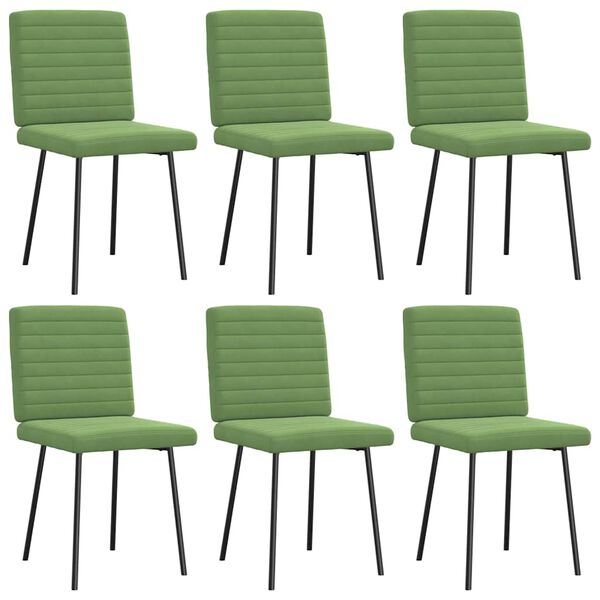 vidaXL Cadeiras de jantar 6 pcs veludo verde-claro