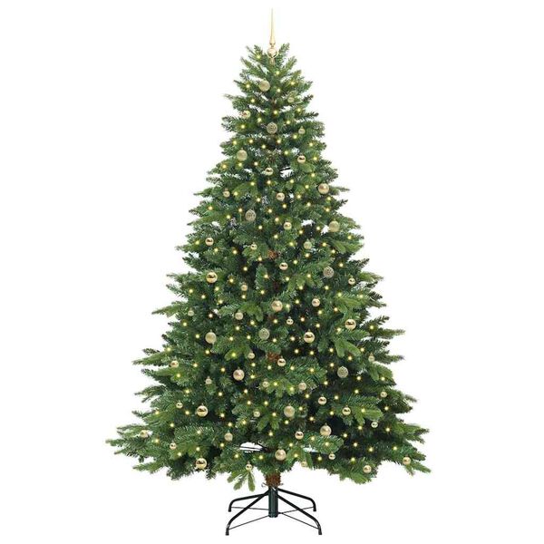 vidaXL &Aacute;rvore de Natal Artificial com 300 LEDs Verde 240 cm PE e PVC
