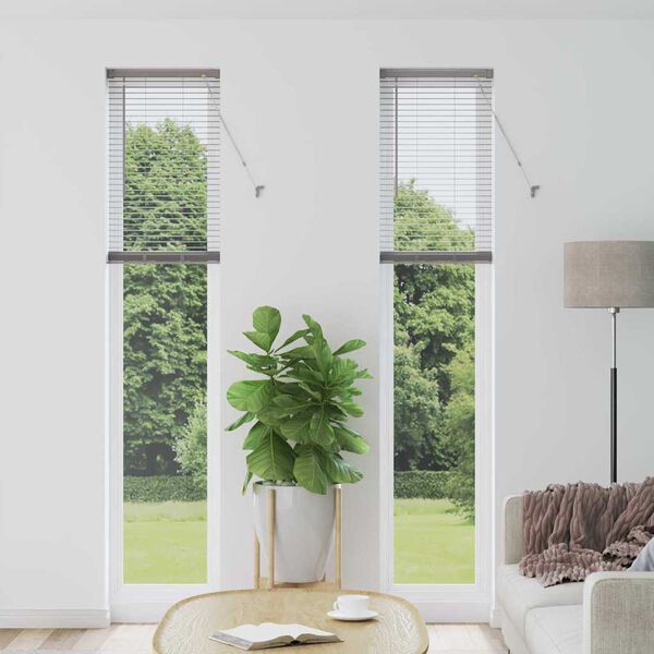 vidaXL Persianas venecianas com cortinas Prateado 220 x 40 cm Alum&iacute;nio
