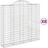 vidaXL Cestos gabi&atilde;o arqueados 8pcs 200x50x180/200cm ferro galvanizado
