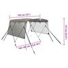vidaXL Toldo 3 arcos Bimini paredes malha laterais 183x(185-198)x137cm