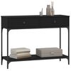 vidaXL Mesa consola 100x34,5x75 cm derivados de madeira preto