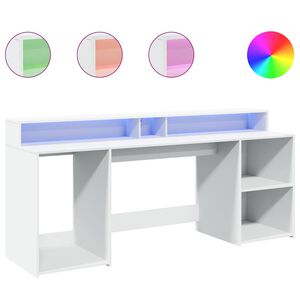 vidaXL Secret&aacute;ria c/ luzes LED 160x55x91cm derivados de madeira branco