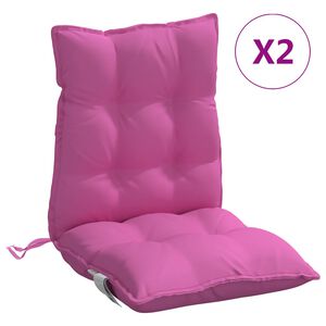 vidaXL Almofad&otilde;es cadeira encosto baixo 2 pcs tecido oxford rosa