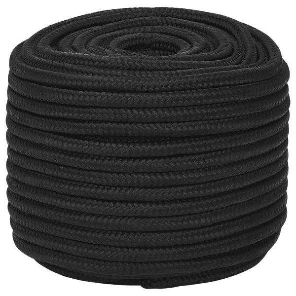vidaXL Corda de barco 12 mm 25 m polipropileno preto completo