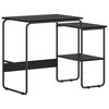 vidaXL Mesa com Armazenamento Carvalho Preto 100 x 50 x 75 cm