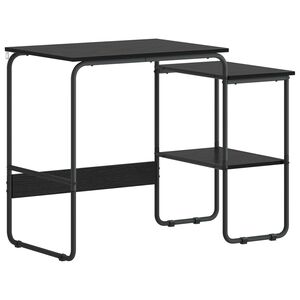vidaXL Mesa com Armazenamento Carvalho Preto 100 x 50 x 75 cm