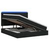 vidaXL Cama de Armazenamento LED com Colch&atilde;o Preto 160 x 200 cm Tecido