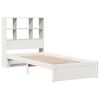 vidaXL Cama com estante sem colch&atilde;o 90x200 cm pinho maci&ccedil;o branco