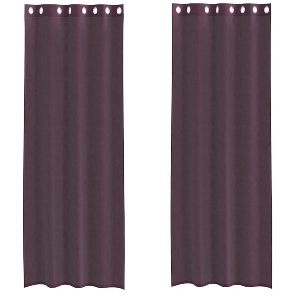 vidaXL Cortinas de voile com ilh&oacute;s 2 pcs roxo 140x300 cm