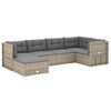 vidaXL 6 pcs conjunto lounge de jardim c/ almofad&otilde;es vime PE cinzento