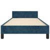 vidaXL Estrutura de cama sem colch&atilde;o 90x200 cm veludo azul-escuro