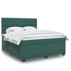 vidaXL Cama com molas/colch&atilde;o 180x200 cm veludo verde-escuro