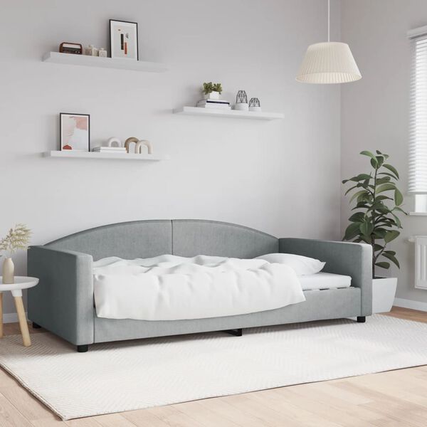 vidaXL Sof&aacute;-cama 100x200 cm tecido cinzento-claro