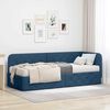 vidaXL Estrutura de Cama de Canto com colch&atilde;o Azul 80 x 200 cm tecido
