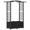 vidaXL Cama Elevada com Treli&ccedil;a e Telhado Preto 125 x 40 x 138 cm PP